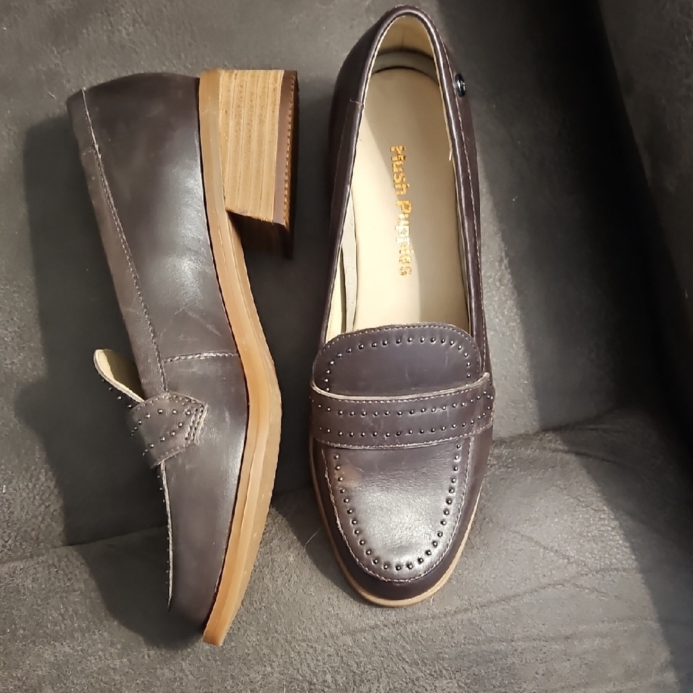 Hush Puppies Dark Brown Leather Flats - Picture 2 of 6